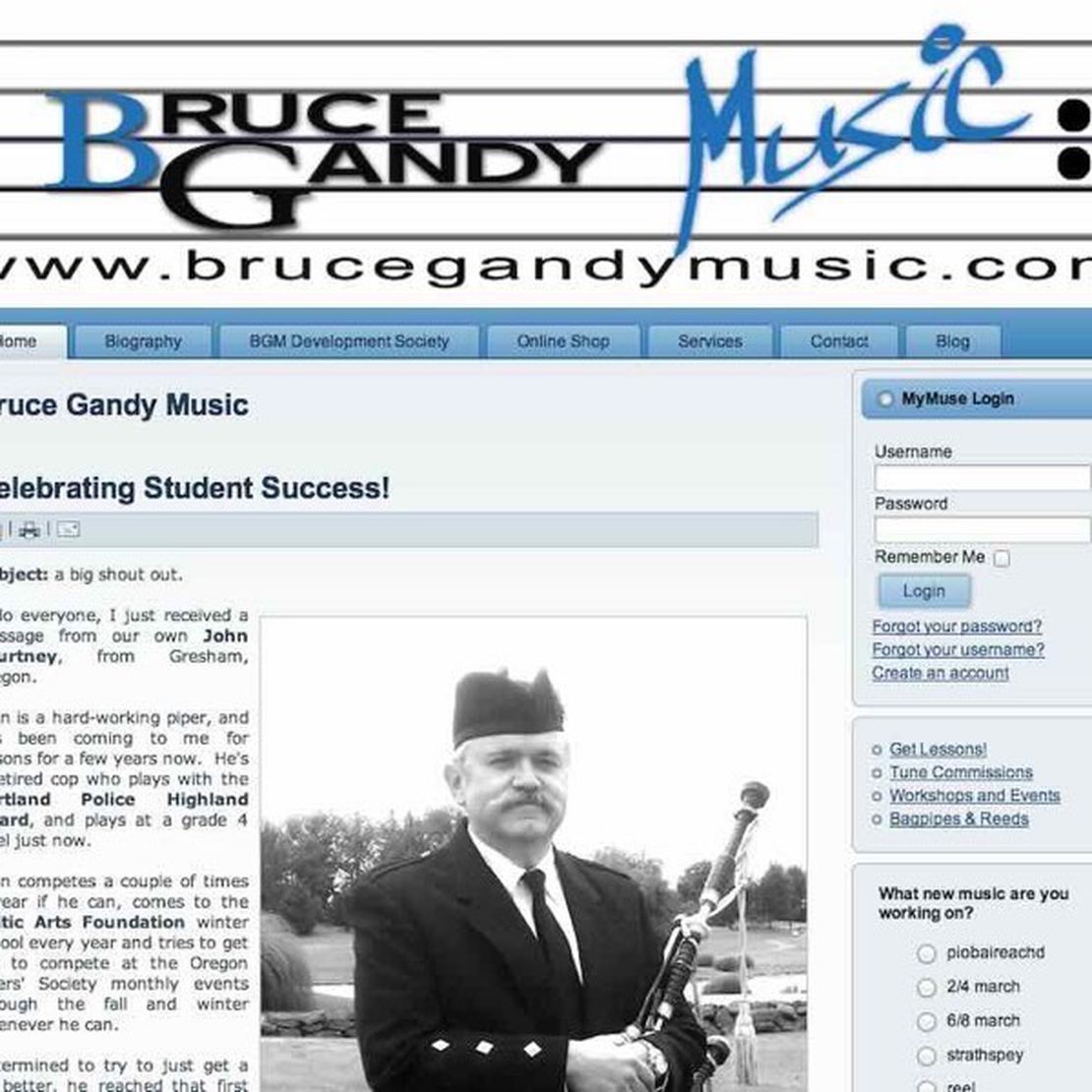 bruce gandy bagpipe instructor